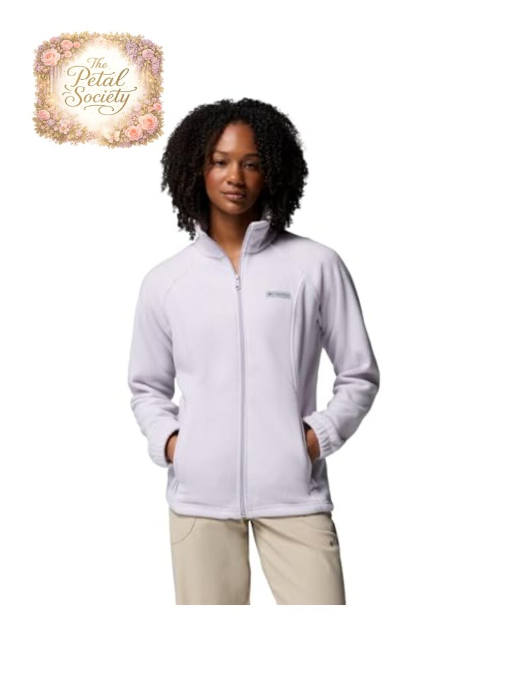 Full Zip Fleece Jacket Collared Zip Pockets Cold Weather